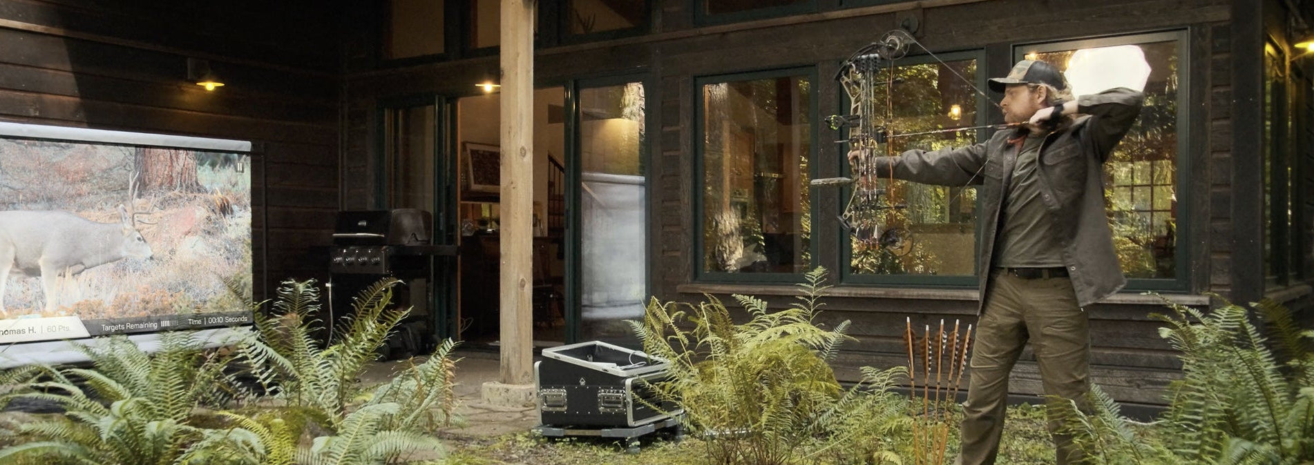 shooting the minum archery simulator