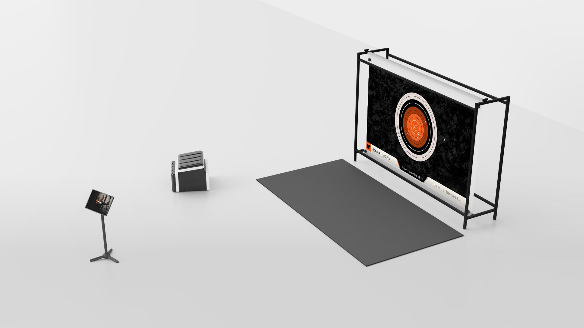 simulator showing orange target face