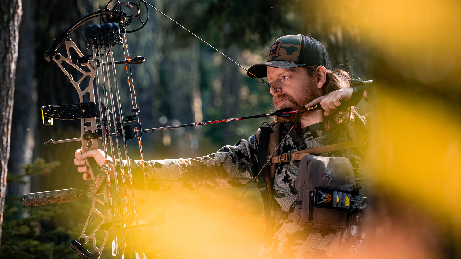 bowhunter at full draw